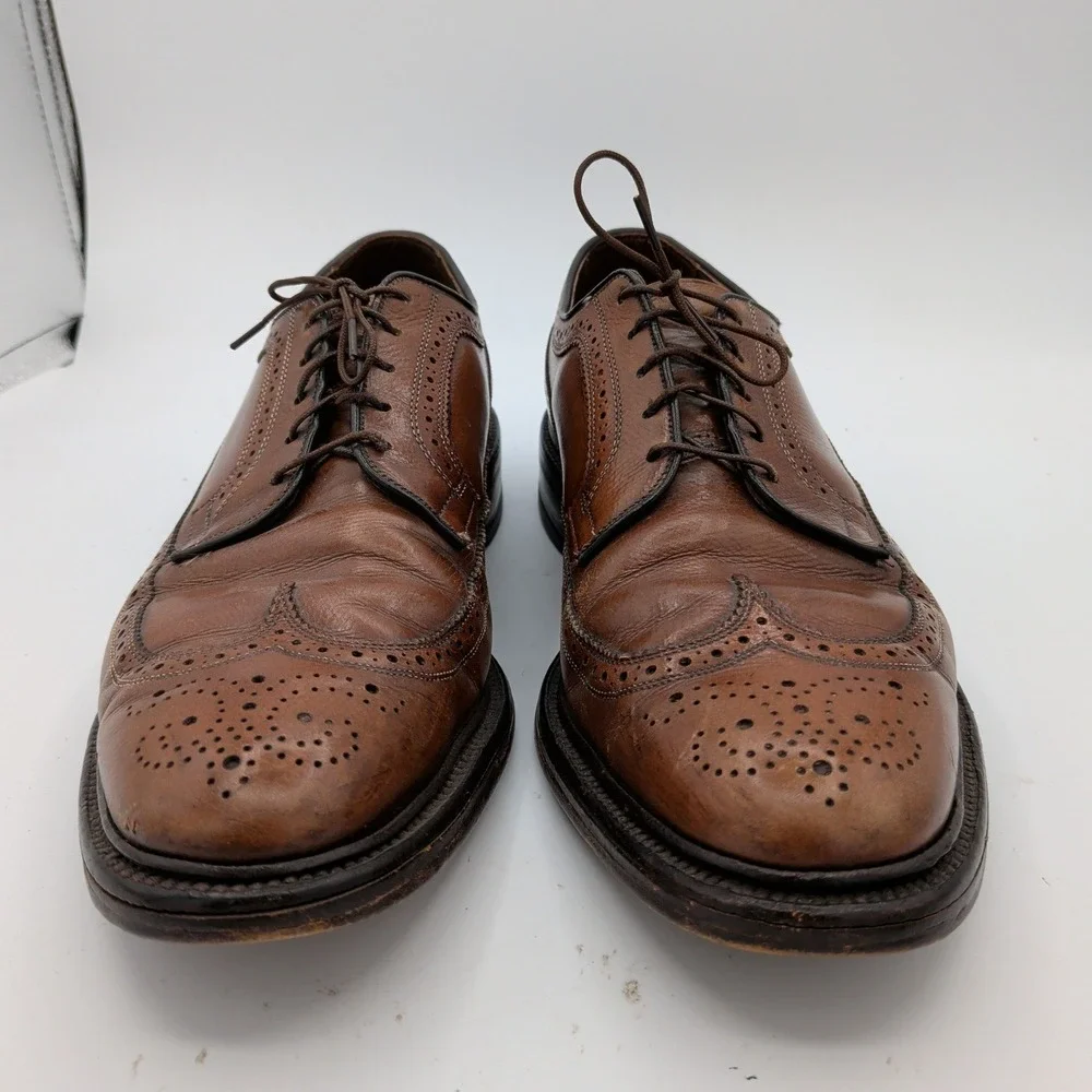 Allen Edmonds MacNeil 9157 Mens 10 D Brown Grain Leather Longwing Blucher Shoes